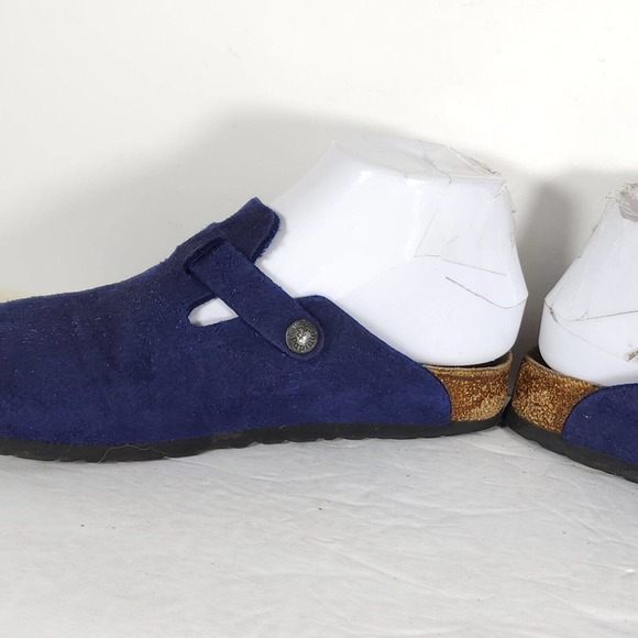 Birkenstock Papillio Women's Boston EU36 US5 Blue Suede Soft Footbed Clogs - Picture 7 of 15